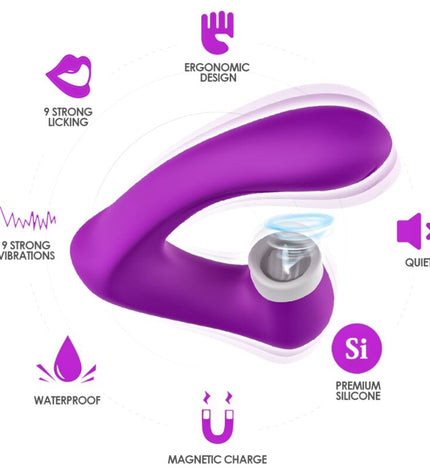 ARMONY - SECRETKISS LICKING VIBRANT CLITO & VIBRATEUR COURBE VIOLET by ARMONY STIMULATORS