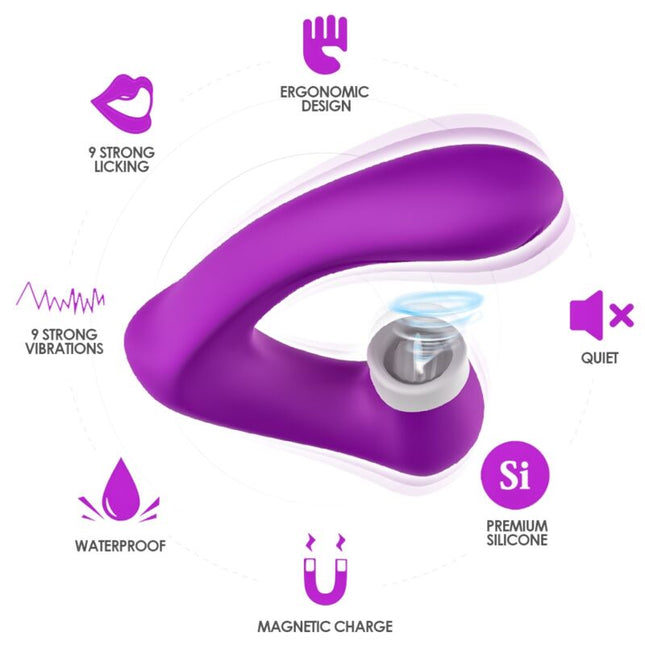 ARMONY - SECRETKISS LICKING VIBRANT CLITO & VIBRATEUR COURBE VIOLET by ARMONY STIMULATORS