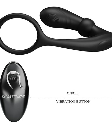 PRETTY LOVE - ANNEAU ANAL ET VIBRATEUR WARREN NOIR by PRETTY LOVE BOTTOM