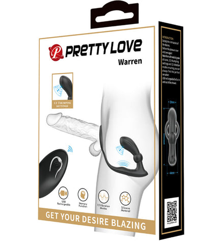 PRETTY LOVE - ANNEAU ANAL ET VIBRATEUR WARREN NOIR by PRETTY LOVE BOTTOM