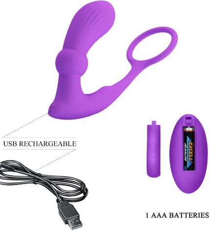 PRETTY LOVE - BAGUE WARREN ET VIBRATEUR ANAL VIOLET by PRETTY LOVE BOTTOM