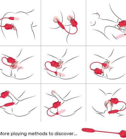 ARMONY - 3-EN-1 ROSE, STIMULATEUR, ASPIRATION ET UP&DOWN AVEC QUEUE ROUGE by ARMONY STIMULATORS