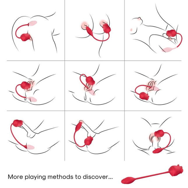 ARMONY - STIMULATEUR D'ASPIRATION ET VIBRATEUR ROSE 2 EN 1 10 MODES AVEC QUEUE ROUGE by ARMONY STIMULATORS