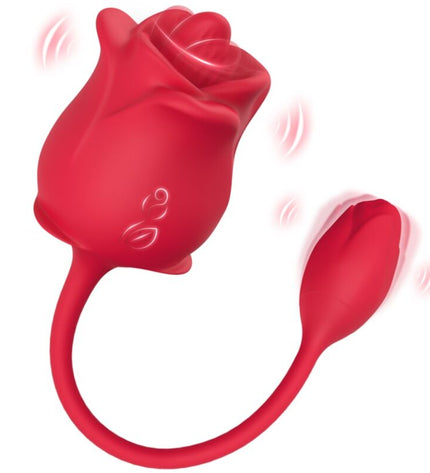 ARMONY - STIMULATEUR D'ASPIRATION ET VIBRATEUR ROSE 2 EN 1 10 MODES AVEC QUEUE ROUGE by ARMONY STIMULATORS