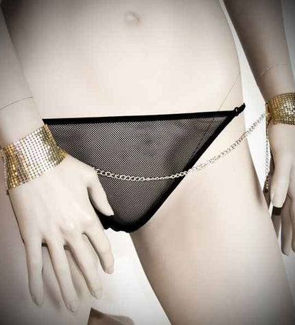 BIJOUX - DÉSIR MÉTALLIQUE MENOTTES MAILLE MÉTAL DORÉ
