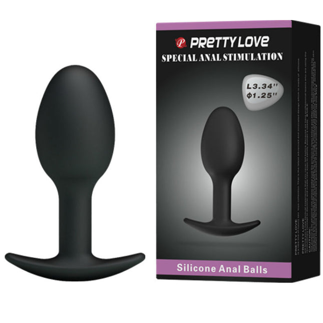 PRETTY LOVE - PLUG ANAL EN SILICONE 6.5 CM NOIR by PRETTY LOVE BOTTOM