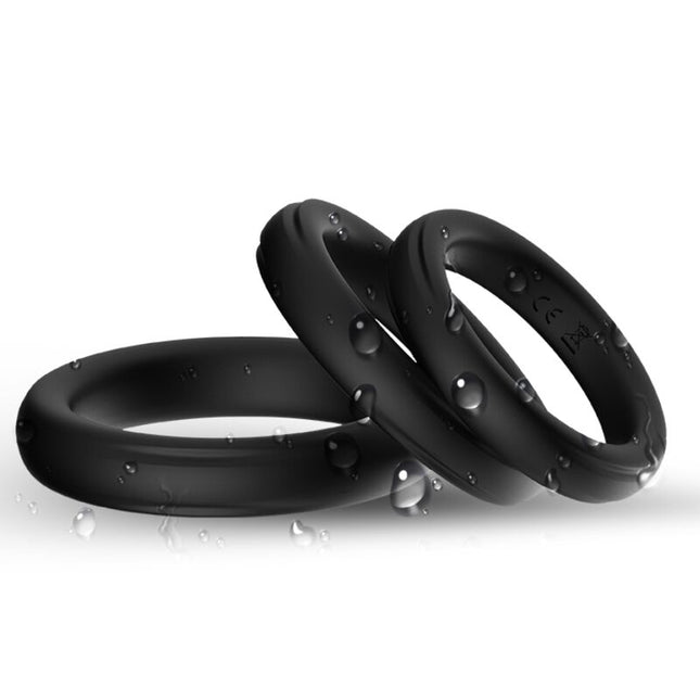 ARMONY - BAGUE TRIPLE SILICONE NOIRE by ARMONY FOR HIM