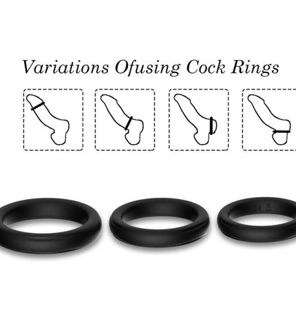 ARMONY - BAGUE TRIPLE SILICONE NOIRE by ARMONY FOR HIM