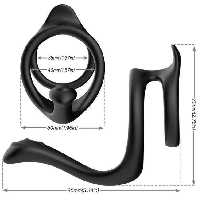 ARMONY - QUEUE DOUBLE ANNEAU ANAL NOIR by ARMONY FOR HIM