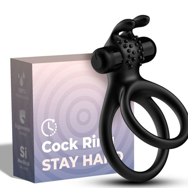 ARMONY - ANNEAU VIBRATEUR DOUBLE TRAVELER POUR COUPLES LAPIN NOIR by ARMONY FOR HIM