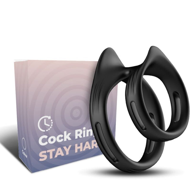 ARMONY - BAGUE DOUBLE ÉLASTIQUE DUALRING NOIR by ARMONY FOR HIM