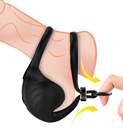 ARMONY - ANNEAU VIBRATEUR MANTA SCROTUM TÉLÉCOMMANDE NOIR by ARMONY FOR HIM