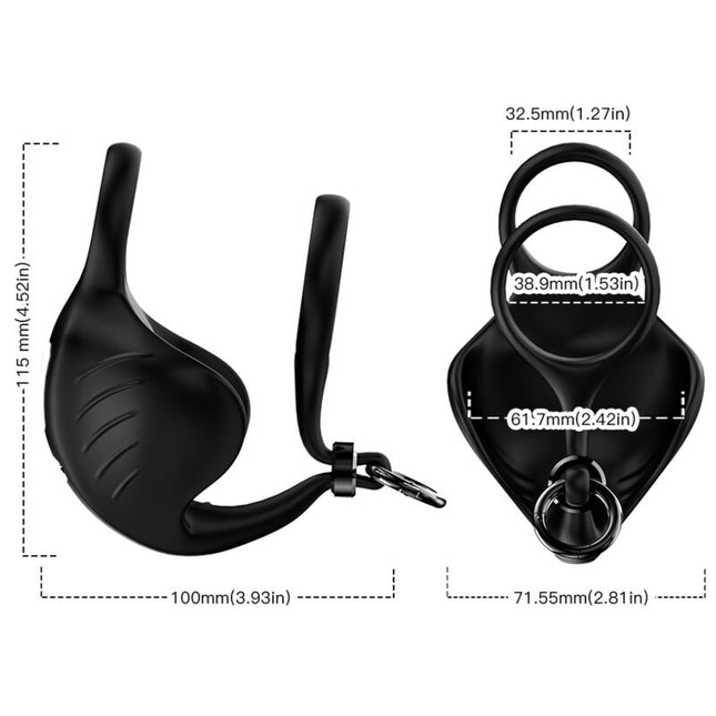 ARMONY - ANNEAU VIBRATEUR MANTA SCROTUM NOIR by ARMONY FOR HIM
