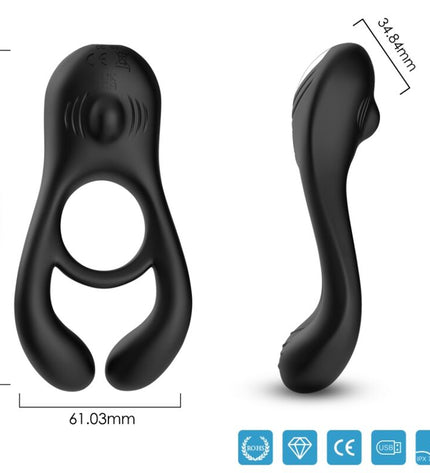 ARMONY - VEYRON DOUBLE VIBRATEUR ANNEAU JOUET POUR COUPLES TÉLÉCOMMANDE NOIR by ARMONY FOR HIM
