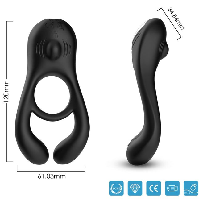 ARMONY - JOUET À ANNEAU VIBRATEUR DOUBLE VEYRON POUR COUPLES NOIR by ARMONY FOR HIM