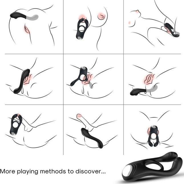 ARMONY - JOUET À ANNEAU VIBRATEUR DOUBLE VEYRON POUR COUPLES NOIR by ARMONY FOR HIM