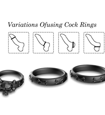 ARMONY - BAGUES CALAVERA SILICONE NOIR by ARMONY FOR HIM