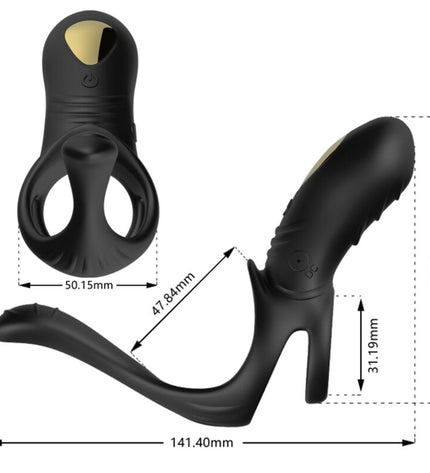 ARMONY - JOY JUMPER RING VIBRATEUR POUR COUPLES & TÉLÉCOMMANDE ANAL PLUG NOIR by ARMONY FOR HIM