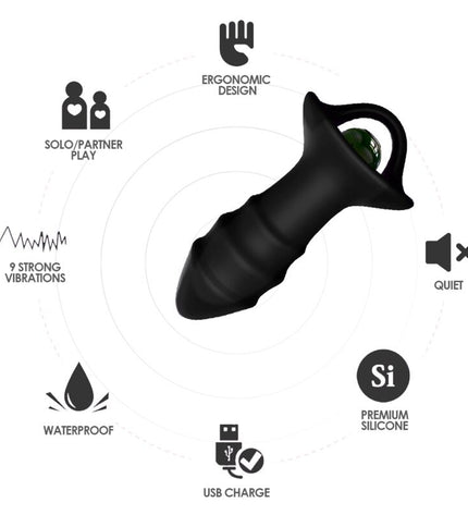 ARMONY - VIBRATEUR À DOIGTS KYLIN ET TÉLÉCOMMANDE DE PLUG ANAL NOIR by ARMONY ANAL