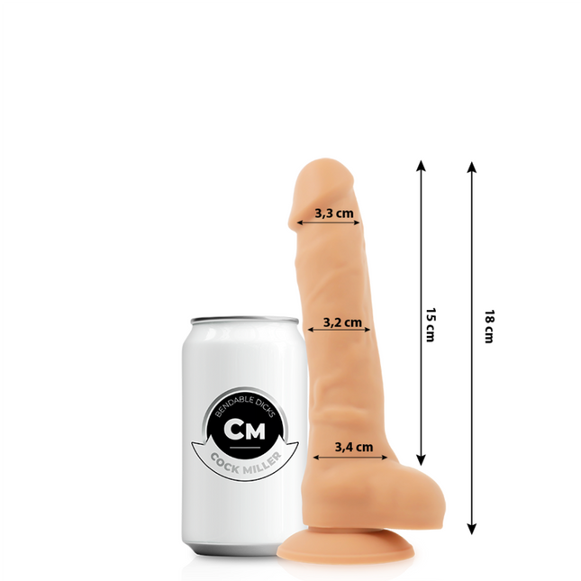 COCK MILLER - GODE RÉALISTE SILICONE DENSITÉ ARTICULABLE CHAIR 18 CM by COCK MILLER