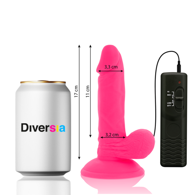 DIVERSIA - DILDO VIBRANT FLEXIBLE ROSE 17 CM -O- 3.3 CM by DIVERSIA