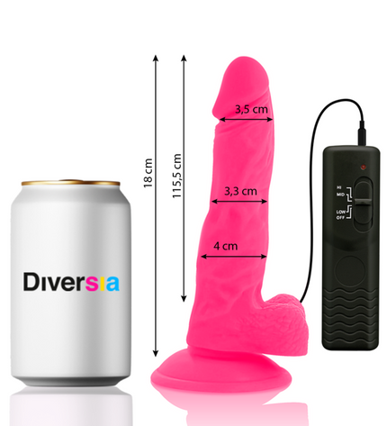 DIVERSIA - DILDO VIBRANT FLEXIBLE ROSE 18 CM -O- 4 CM by DIVERSIA