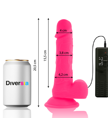 DIVERSIA - DILDO VIBRANT FLEXIBLE ROSE 20.5 CM -O- 4.2 CM by DIVERSIA