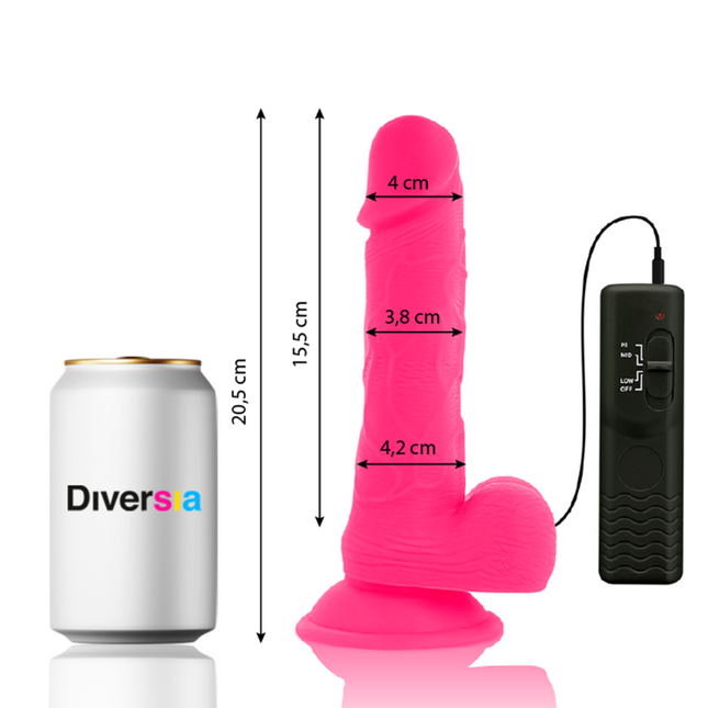 DIVERSIA - DILDO VIBRANT FLEXIBLE ROSE 20.5 CM -O- 4.2 CM by DIVERSIA