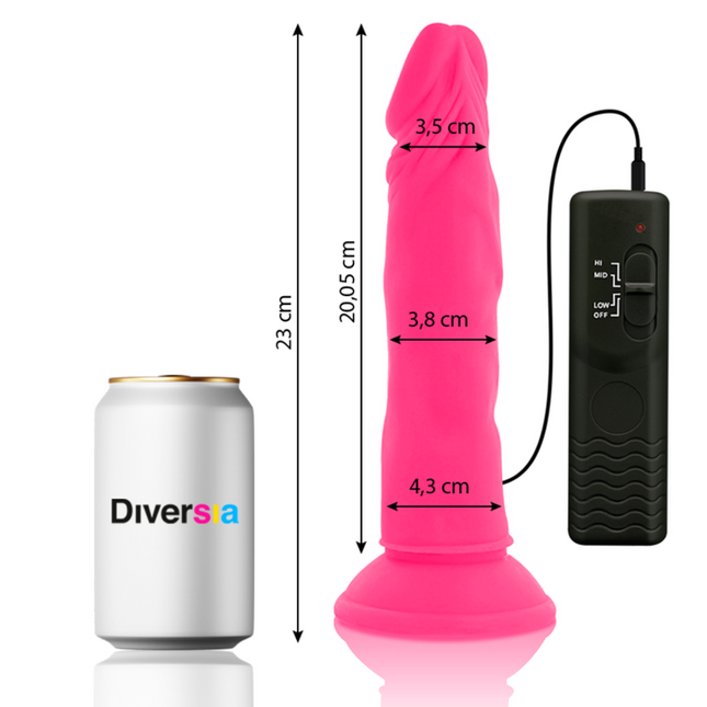 DIVERSIA - DILDO SOUPLE AVEC VIBRATION ROSE 23 CM -O- 4.3 CM by DIVERSIA