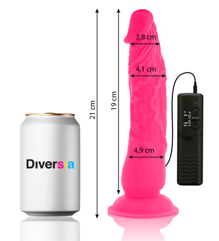 DIVERSIA - DILDO VIBRANT FLEXIBLE ROSE 21 CM -O- 4.9 CM by DIVERSIA