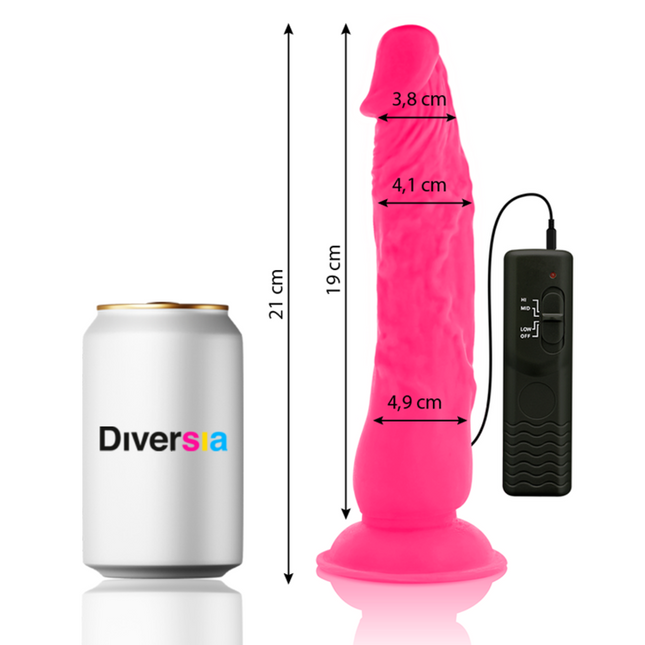 DIVERSIA - DILDO VIBRANT FLEXIBLE ROSE 21 CM -O- 4.9 CM by DIVERSIA