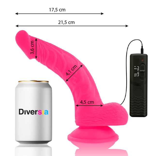 DIVERSIA - DILDO VIBRANT FLEXIBLE ROSE 21.5 CM -O- 4.5 CM by DIVERSIA