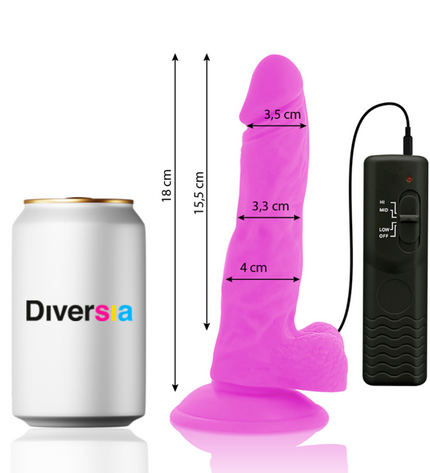 DIVERSIA - DILDO VIBRANT FLEXIBLE VIOLET 18 CM -O- 4 CM by DIVERSIA