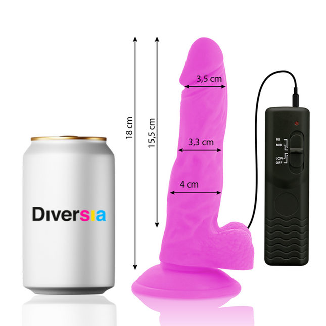 DIVERSIA - DILDO VIBRANT FLEXIBLE VIOLET 18 CM -O- 4 CM by DIVERSIA