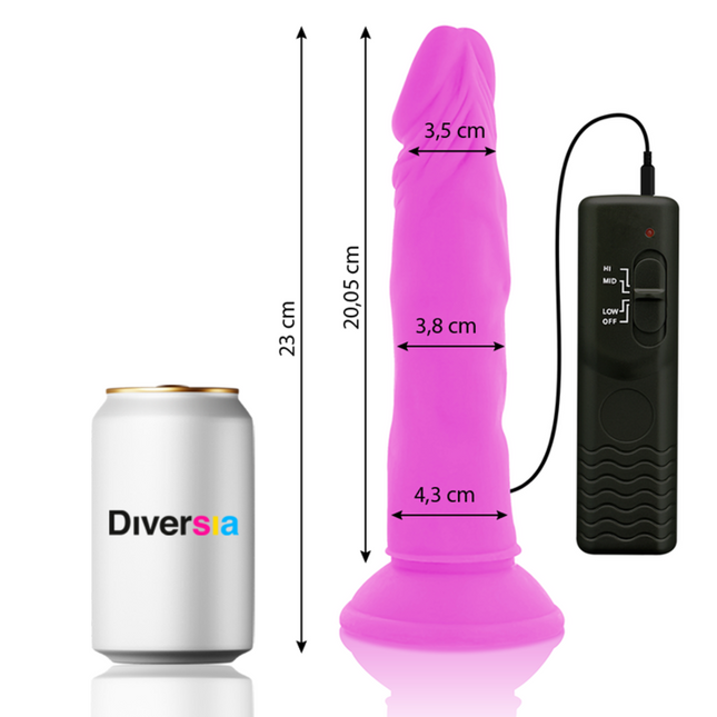 DIVERSIA - DILDO VIBRANT FLEXIBLE VIOLET 23 CM -O- 4.3 CM by DIVERSIA