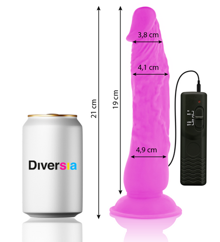 DIVERSIA - DILDO VIBRANT FLEXIBLE VIOLET 21 CM -O- 4.9 CM by DIVERSIA