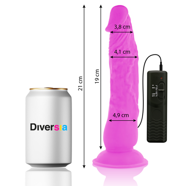 DIVERSIA - DILDO VIBRANT FLEXIBLE VIOLET 21 CM -O- 4.9 CM by DIVERSIA