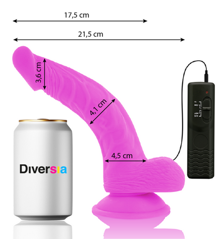 DIVERSIA - DILDO VIBRANT FLEXIBLE VIOLET 21.5 CM -O- 4.5 CM by DIVERSIA
