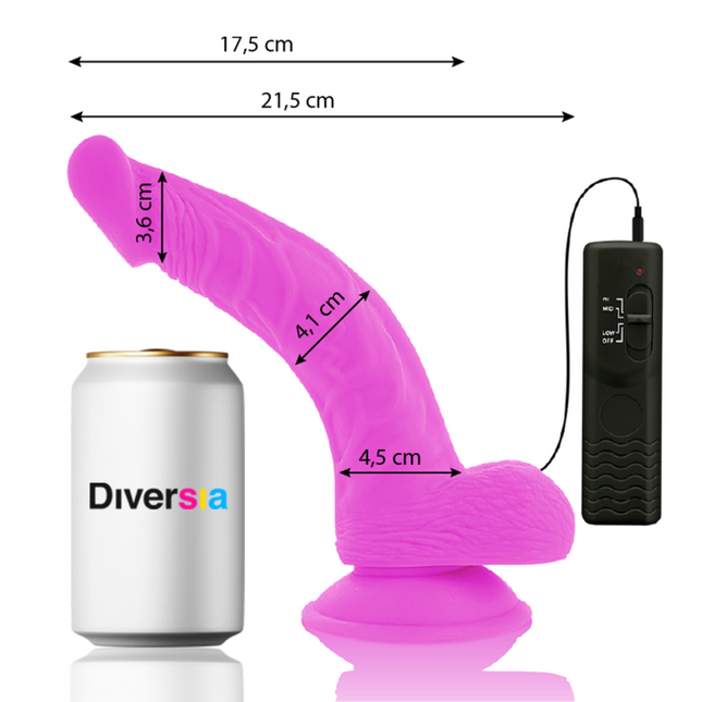 DIVERSIA - DILDO VIBRANT FLEXIBLE VIOLET 21.5 CM -O- 4.5 CM by DIVERSIA