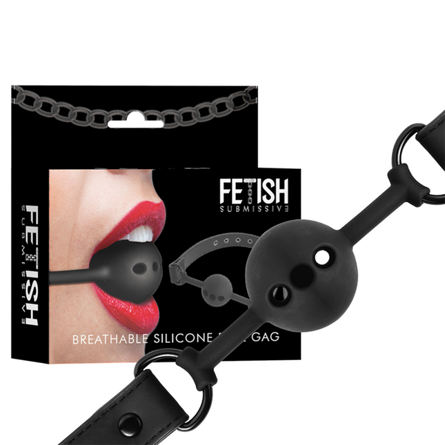 FETISH SUBMISSIVE BONDAGE - BÂILLON À BOULE EN SILICONE RESPIRANT by FETISH SUBMISSIVE BONDAGE