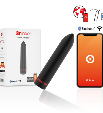 ONINDER - BERLIN VIBRATEUR BULLET NOIR 9 MODES 8,5 X 2 CM - APPLICATION GRATUITE by ONINDER