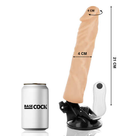 BASECOCK - VIBRATEUR RÉALISTE TÉLÉCOMMANDE NATUREL 21 CM -O- 4 CM by BASECOCK