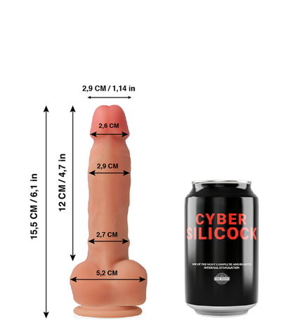 CYBER SILICOCK - ANSEL SILICONE LIQUIDE SOUPLE ULTRA RÉALISTE 15.5 CM -O- 2.9 CM by CYBER SILICOCK