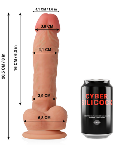 CYBER SILICOCK - DONG EN SILICONE LIQUIDE DOUX ULTRA RÉALISTE 20.5 CM -O- 4.1 CM by CYBER SILICOCK