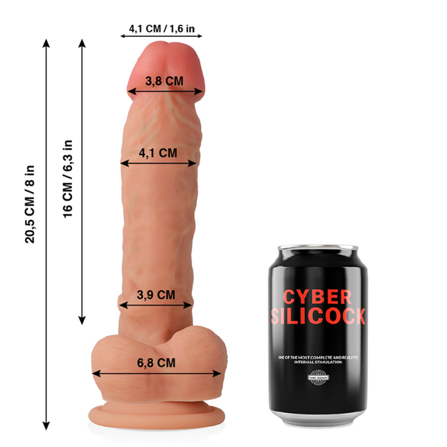 CYBER SILICOCK - DONG EN SILICONE LIQUIDE DOUX ULTRA RÉALISTE 20.5 CM -O- 4.1 CM by CYBER SILICOCK