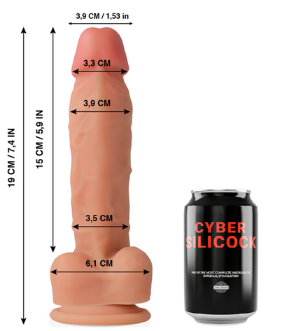 CYBER SILICOCK - OLIVER SILICONE LIQUIDE SOUPLE ULTRA RÉALISTE 19 CM -O- 3.9 CM by CYBER SILICOCK