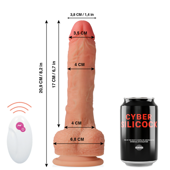 CYBER SILICOCK - TÉLÉCOMMANDE RÉALISTE MASTER HUCK 20.9 CM -O- 4 CM - Concombre Boutique