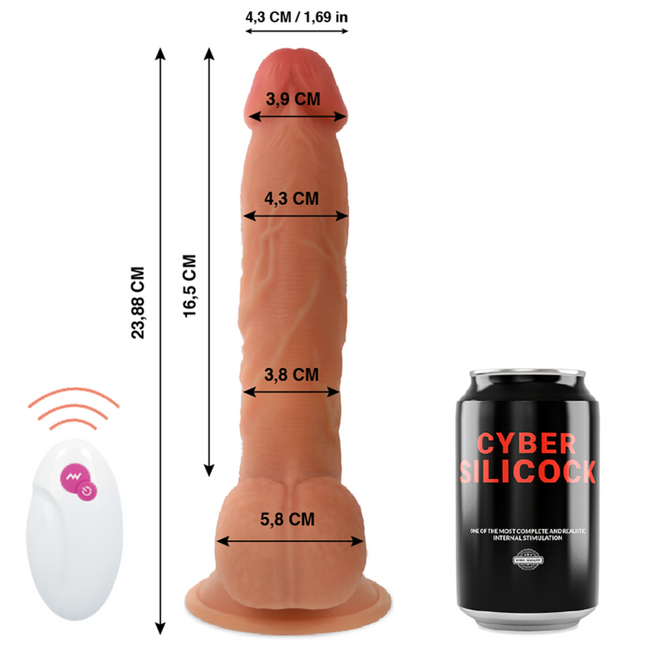 CYBER SILICOCK - TÉLÉCOMMANDE RÉALISTE MR JOHN 23.88 CM -O- 4.3 CM - Concombre Boutique