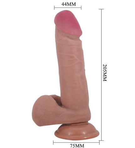 PRETTY LOVE - SÉRIE SLIDING SKIN GODE RÉALISTE AVEC VENTOUSE SLIDING SKIN FLESH 20,5 CM by PRETTY LOVE HIGH GRADE