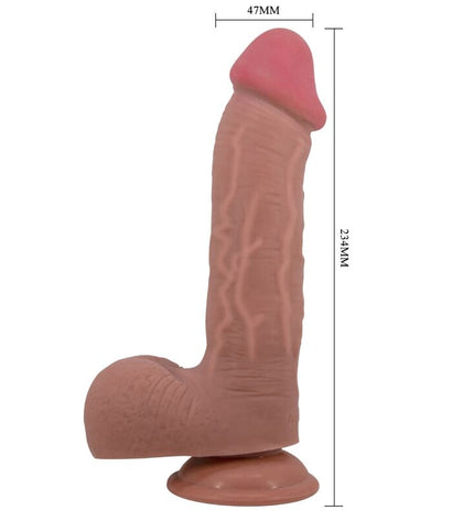 PRETTY LOVE - SÉRIE SLIDING SKIN GODE RÉALISTE AVEC VENTOUSE SLIDING SKIN MARRON 23,4 CM by PRETTY LOVE HIGH GRADE